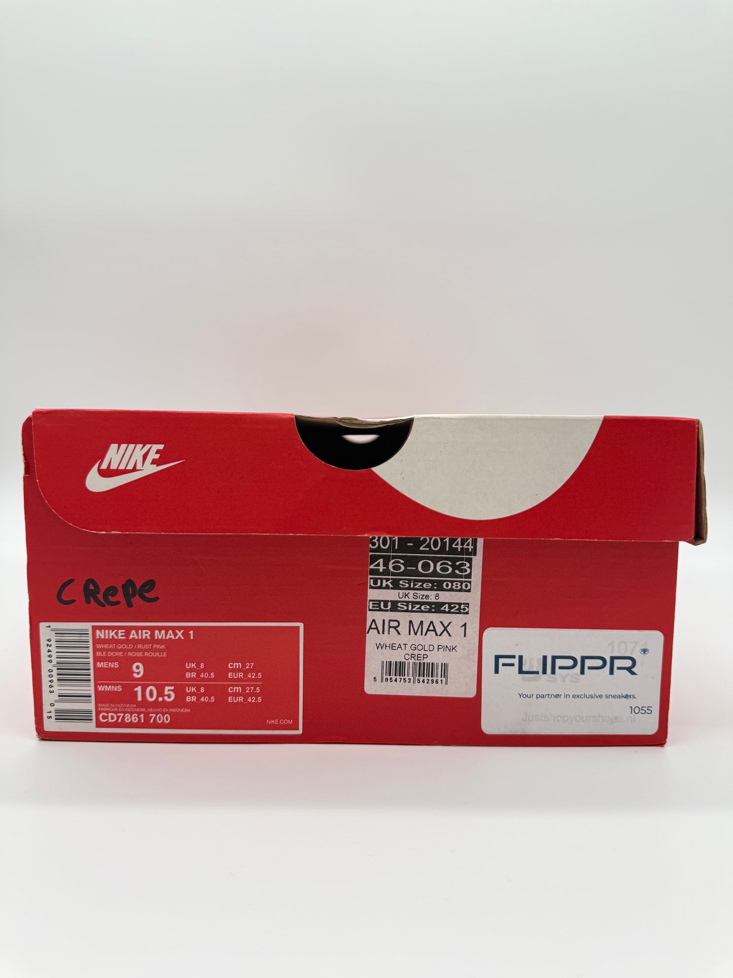 Nike Air Max 1 Crepe Wheat Gold Rust Pink