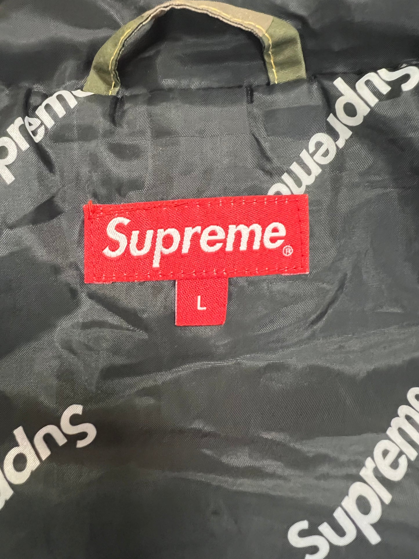 Supreme Hooded Logo Half Zip Pullover Yellow Camo