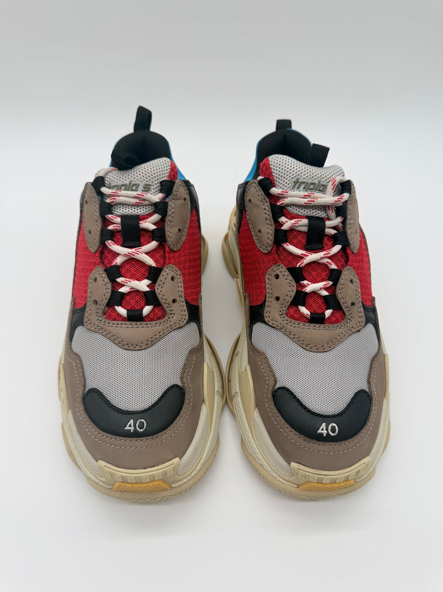 Balenciaga Triple S Grey Red Blue