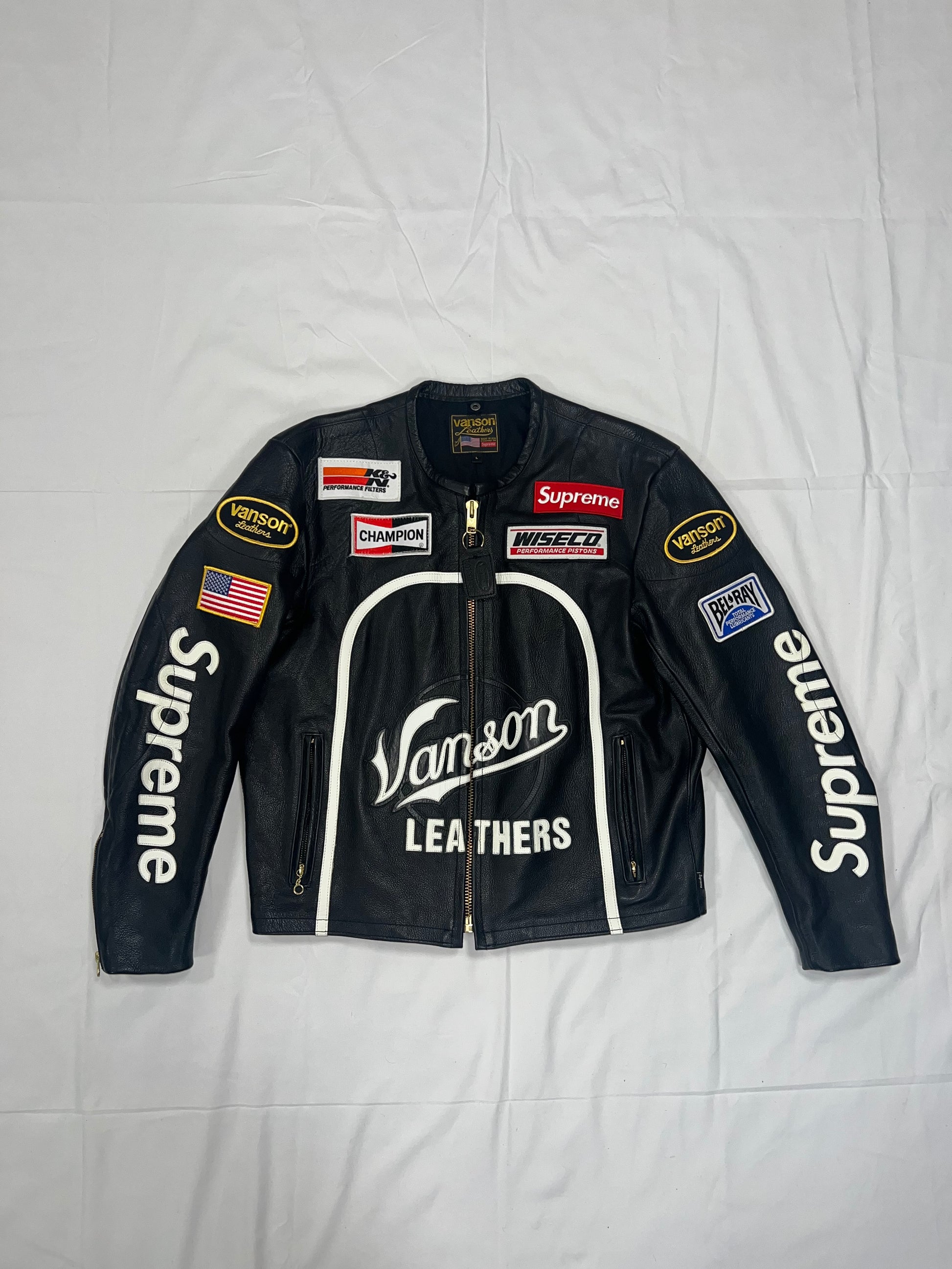 Supreme Vanson Leather Star Jacket Black - FLIPPR