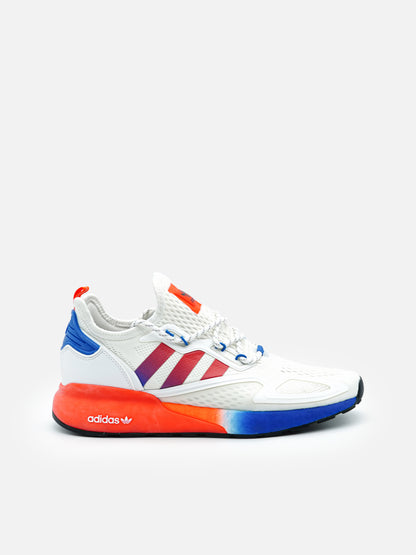 Adidas ZX 2K Boost White Solar Red Blue - FLIPPR