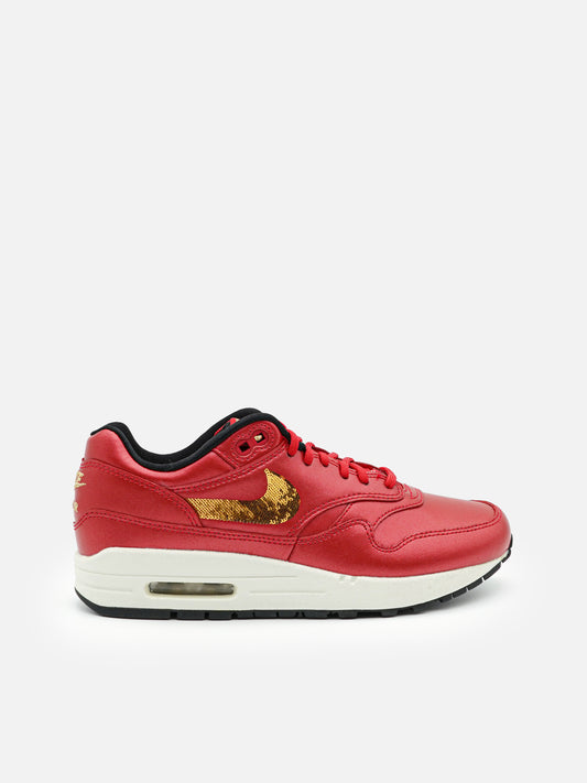 Nike Air Max 1 Red Gold Sequin