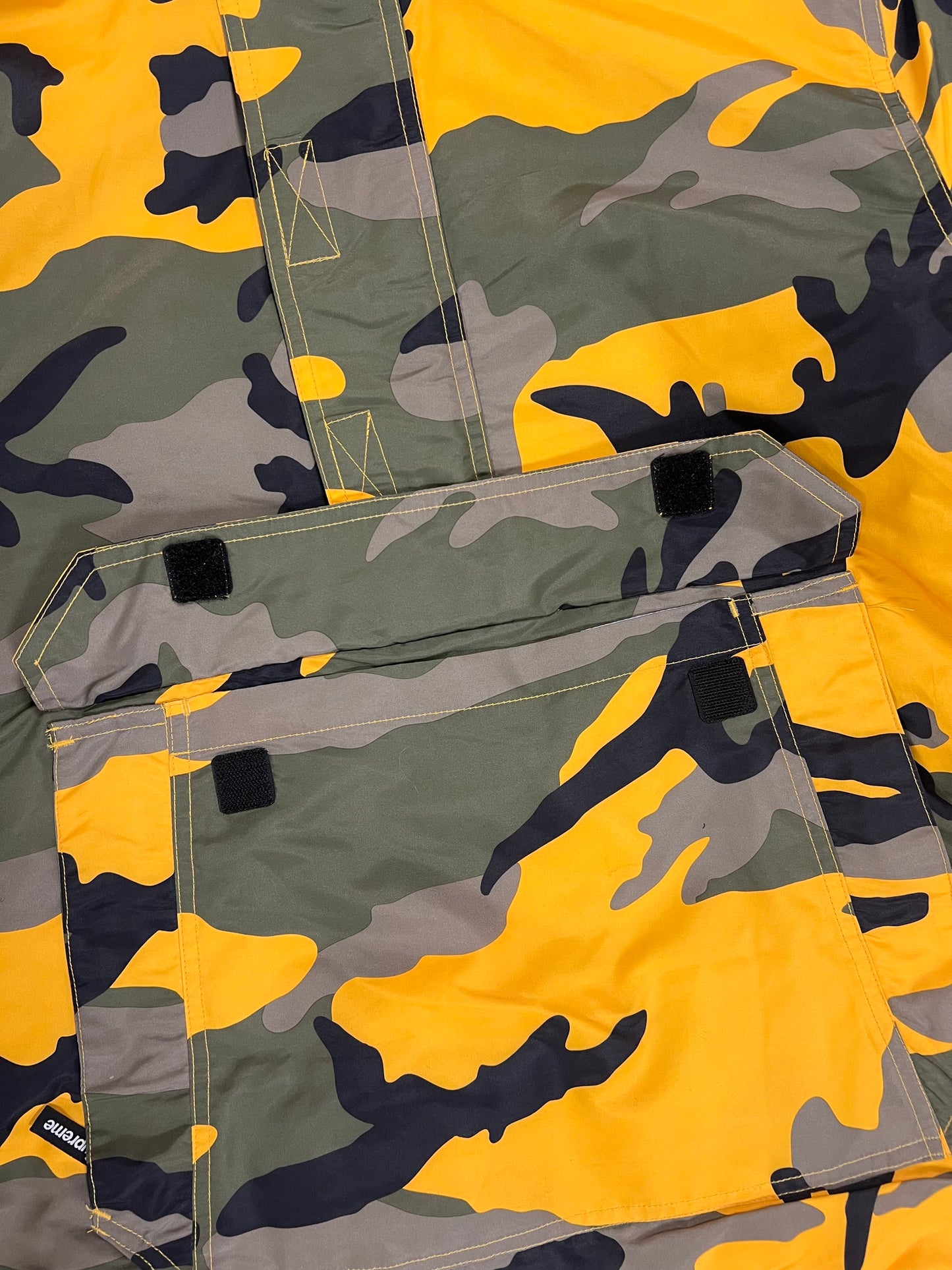 Supreme Hooded Logo Half Zip Pullover Yellow Camo
