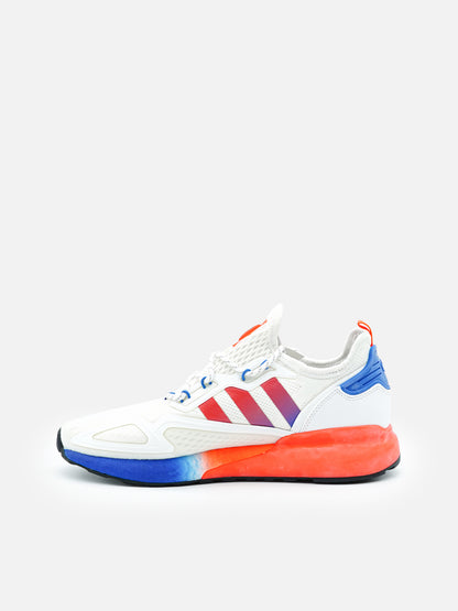 Adidas ZX 2K Boost White Solar Red Blue - FLIPPR