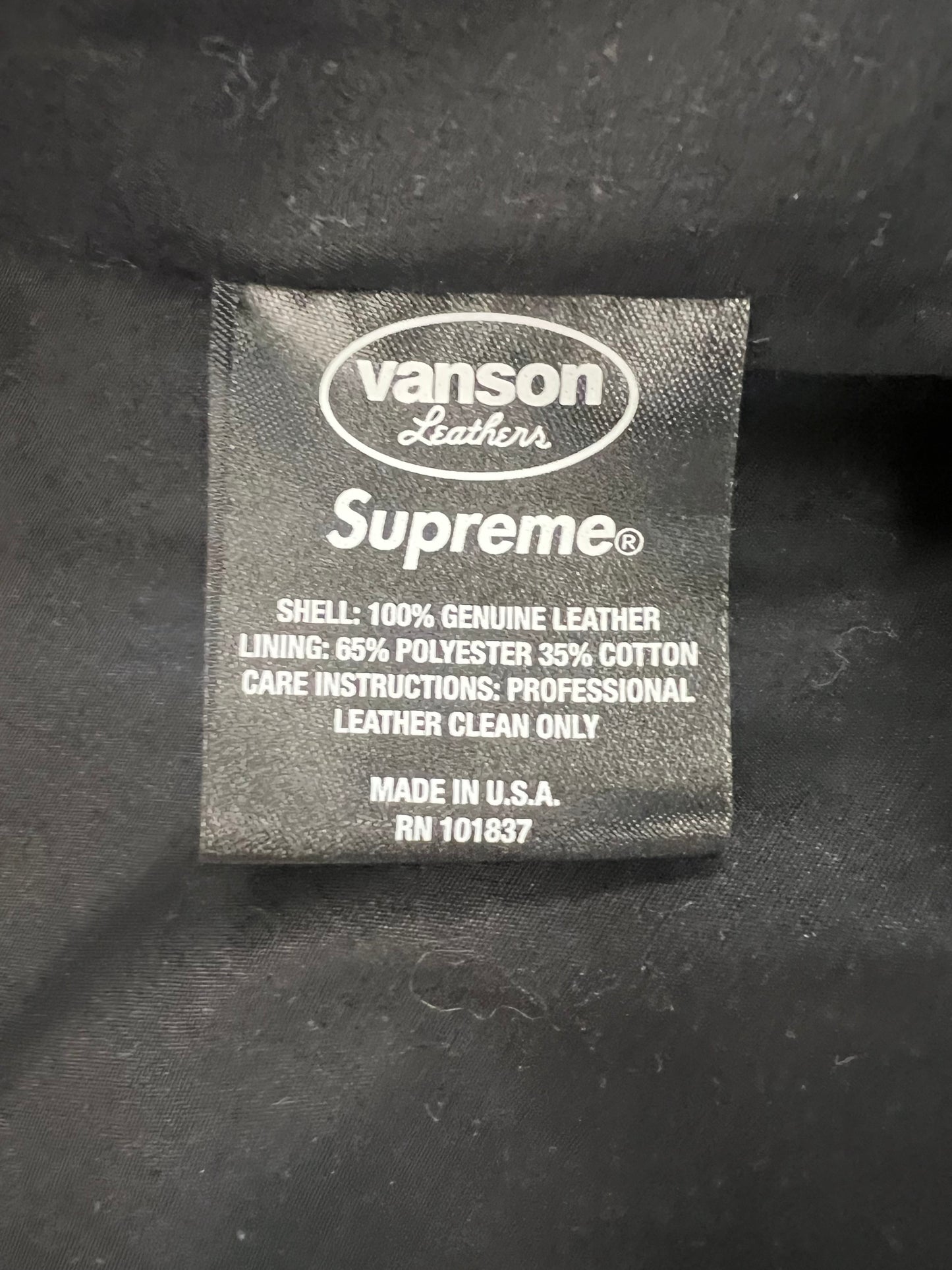 Supreme Vanson Leather Star Jacket Black