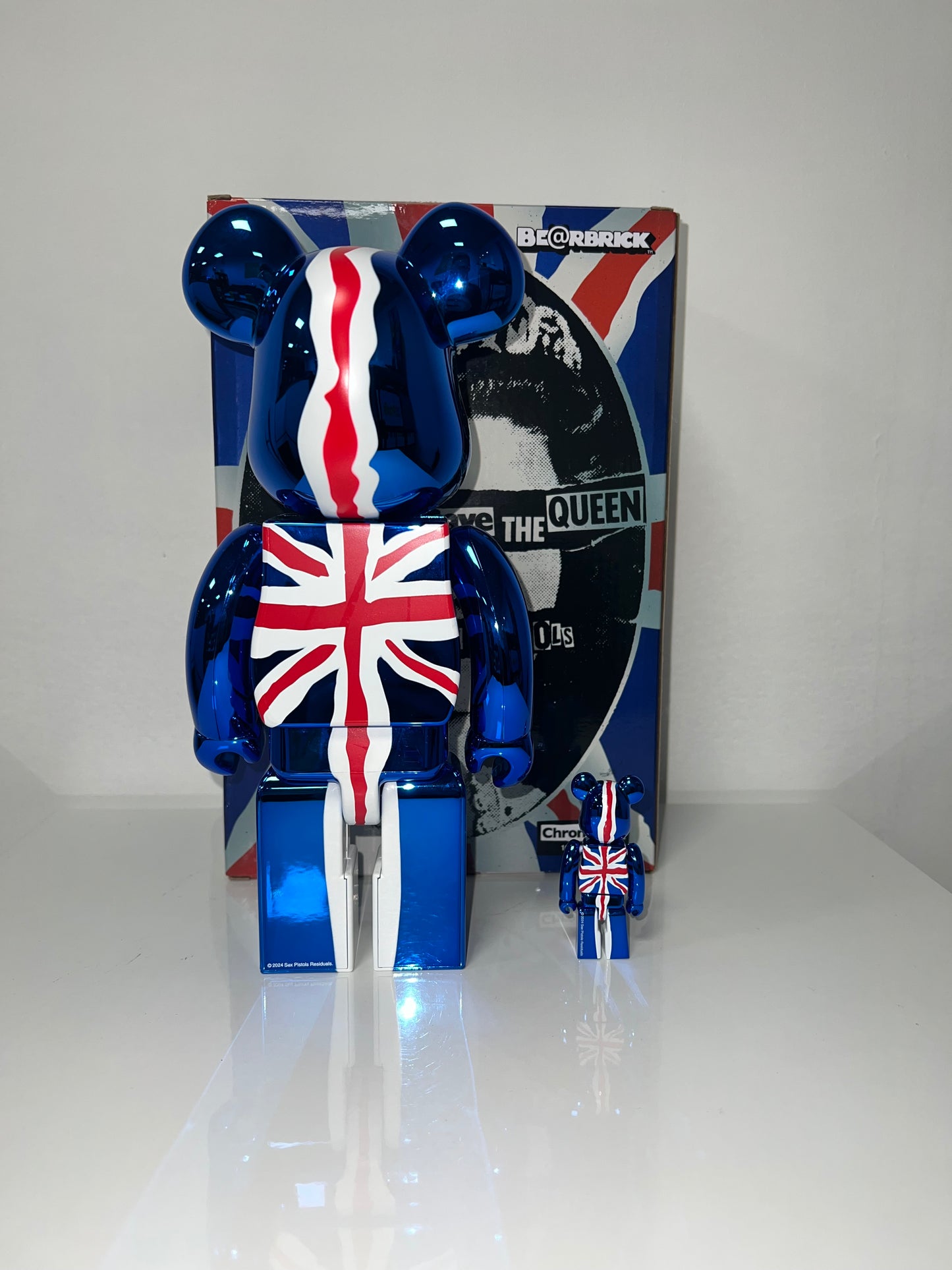 Bearbrick Sex Pistols Chrome Blue 2008 | Zeldzaam metallic twin - FLIPPR