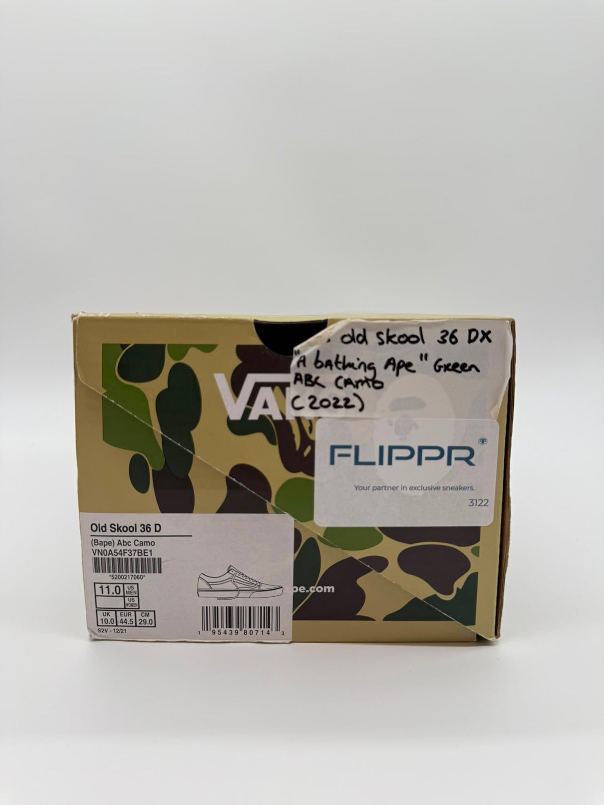 Vans Old Skool 36 DX Bape Green ABC Camo