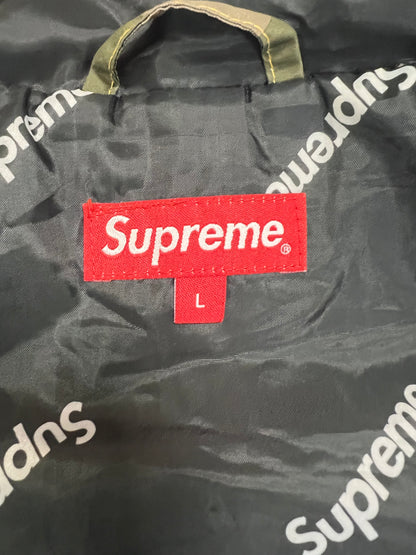 Supreme Hooded Logo Half Zip Pullover Yellow Camo