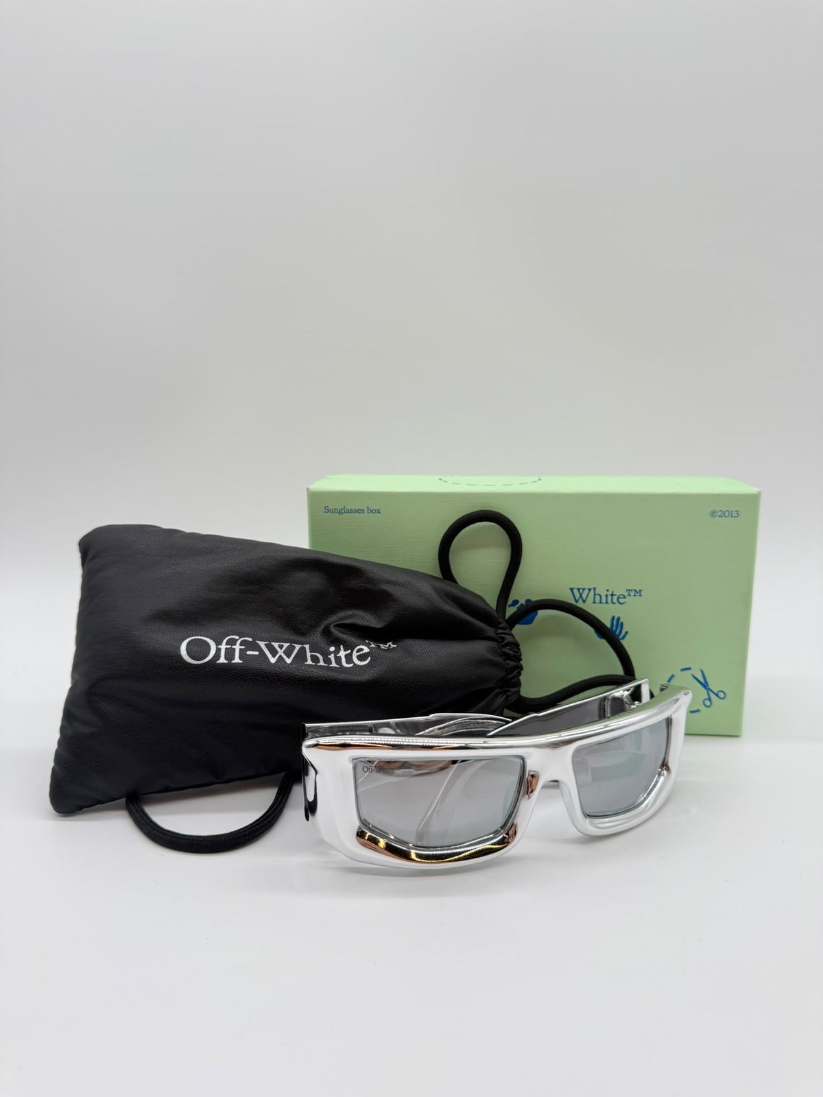 Off-White Vulcanite Silver Sunglasses