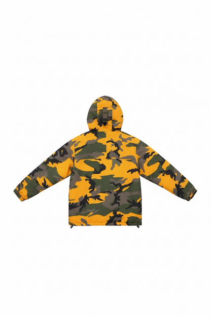 Supreme Hooded Logo Half Zip Pullover Yellow Camo
