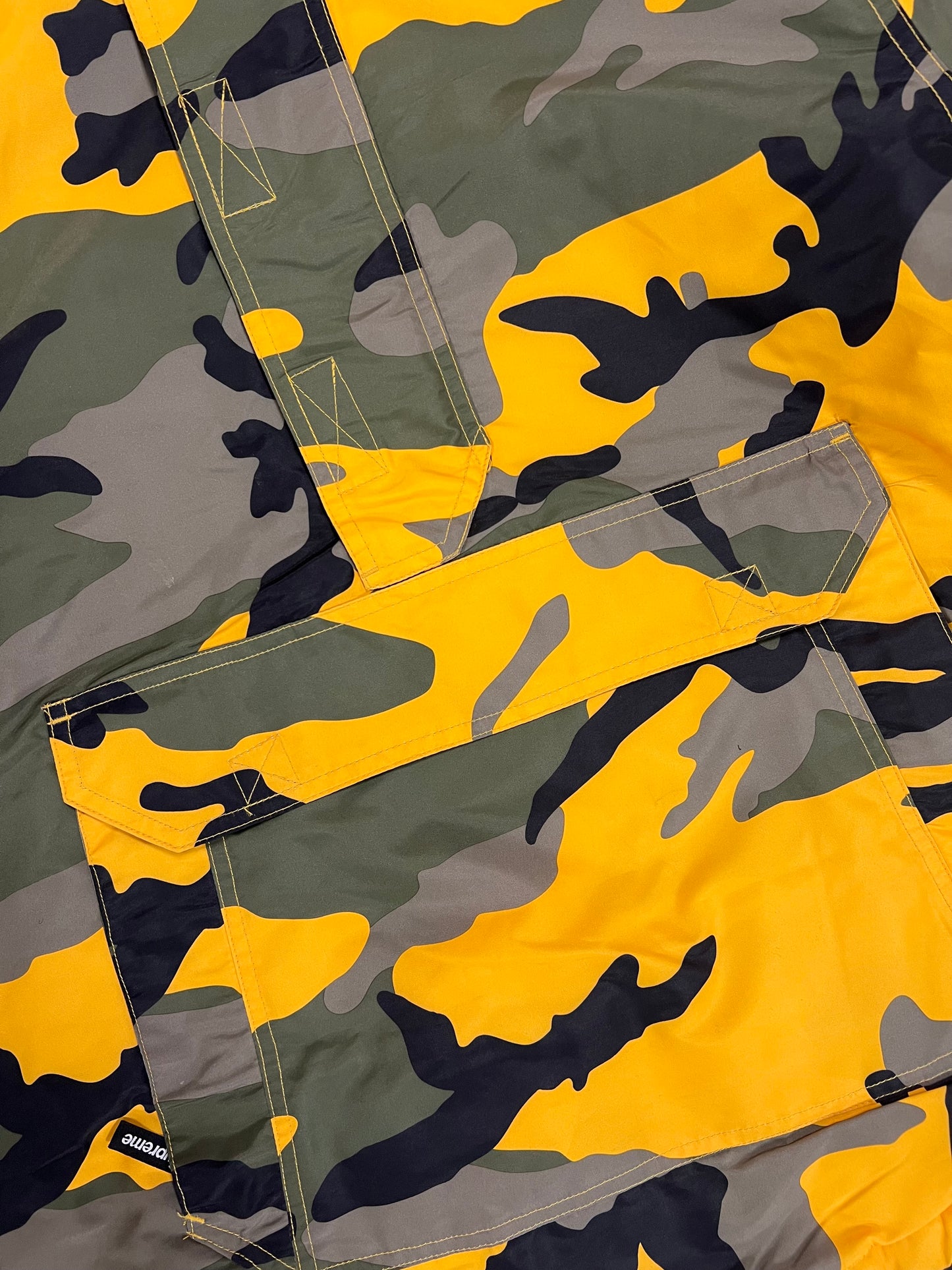 Supreme Hooded Logo Half Zip Pullover Yellow Camo